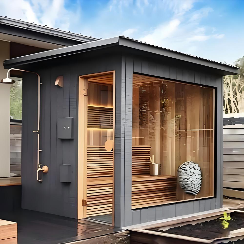 Outdoor square sauna